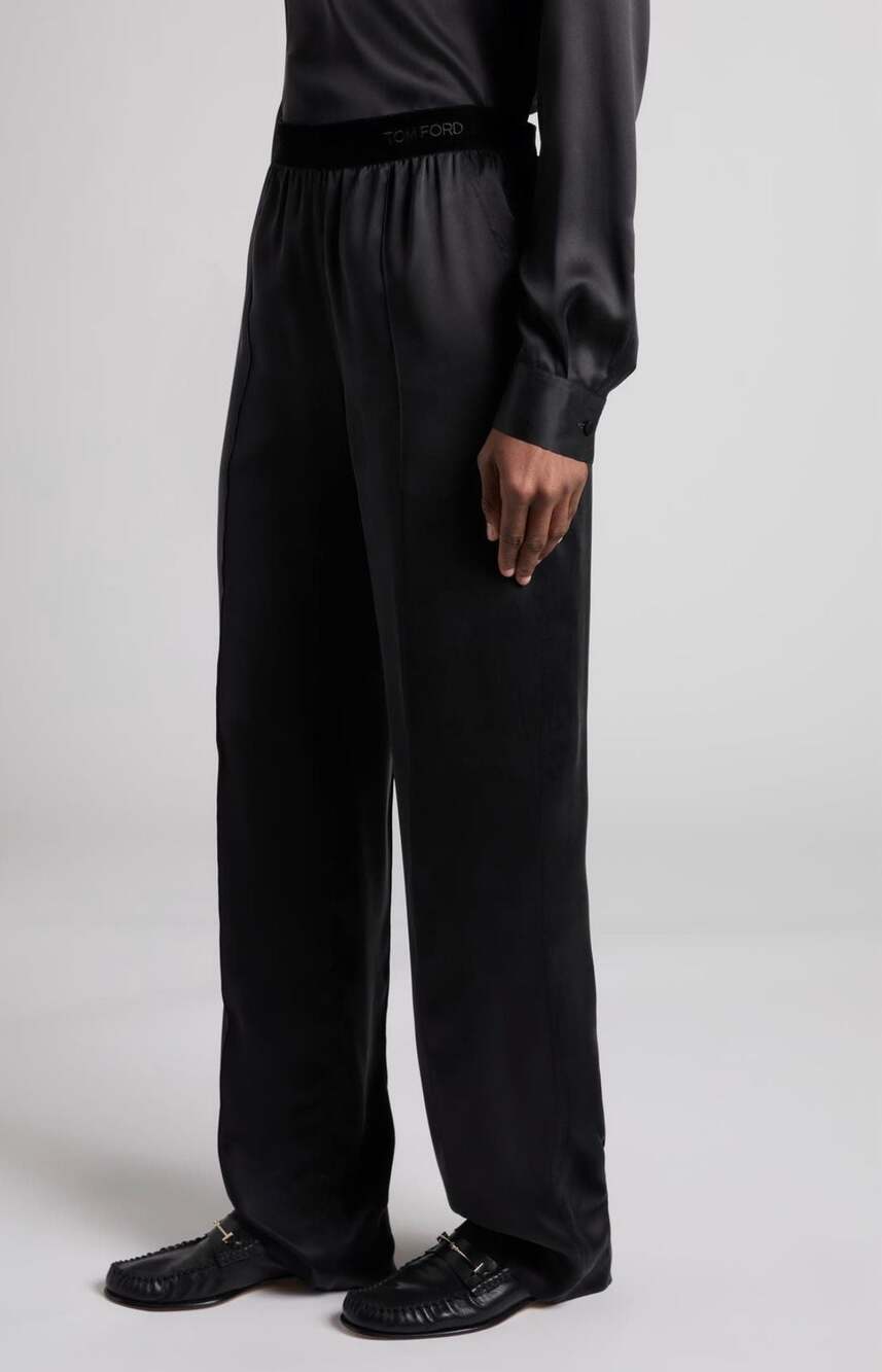 TOM FORD Black Silk Satin Pajama Pants